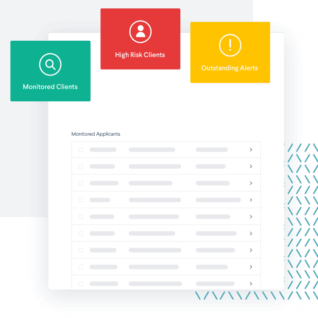 smart search services, monitored clients, high-risk clients, outstanding alerts